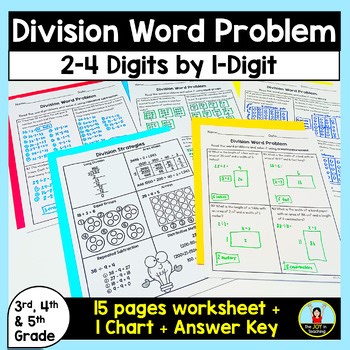 Division Single-Step and Multi-Step Word Problems - Multi-Digit Worksheets