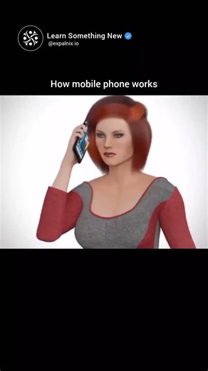 Learn Something New on Instagram: "A mobile phone works by converting your voice or data into radio signals, which are transmitted through nearby cell towers. Each tower connects to a network that routes the signal to the recipient’s tower, where it is converted back into sound or data. Inside the phone, a small antenna, processor, and SIM card help identify the user, process information, and maintain the connection. This system allows wireless communication for calls, messages, and internet acc