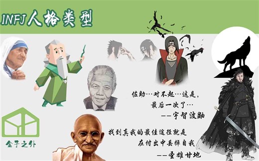 9分钟了解INFJ人格类型【代表人物：甘地，曼德拉，宇智波鼬，琼恩.雪诺】