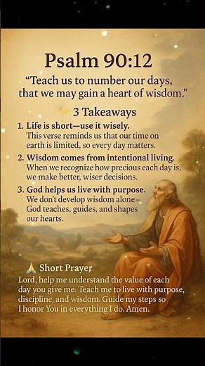 Psalm 90:12 Explained — How to Live with Wisdom Every Day #christianshorts