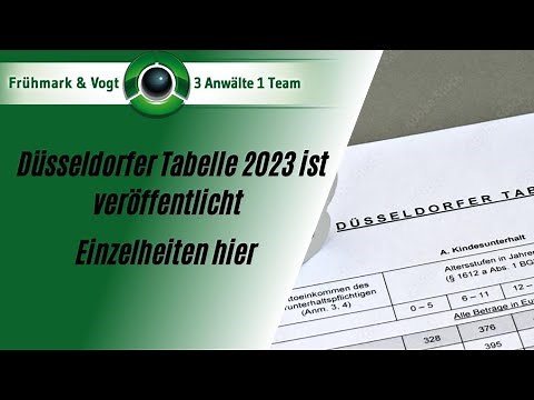 Die Düsseldorfer Tabelle 2023 ist veröffentlicht. Aktuelle Informationen zum Kindesunterhalt hier.