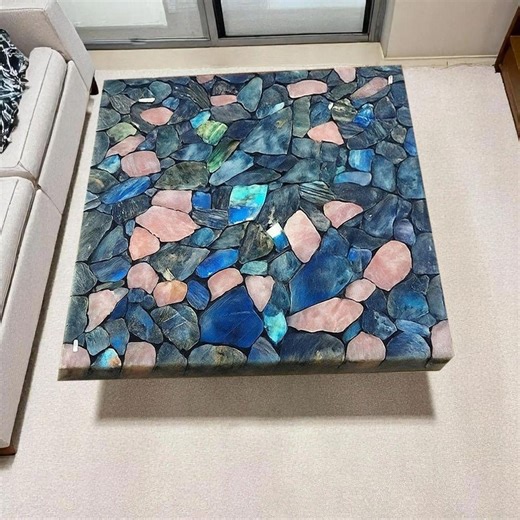 Handcrafted Labradorite Tabletop Slab: Gemstone Countertop, Home Decor (customizable) - Etsy