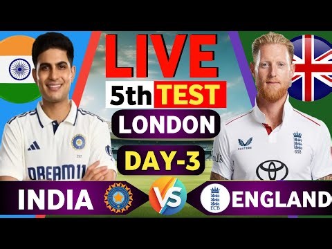 🔴Live: India vs England 5th Test Match Today | Day 3 | IND vs ENG | Live Cricket Score & Commentary
