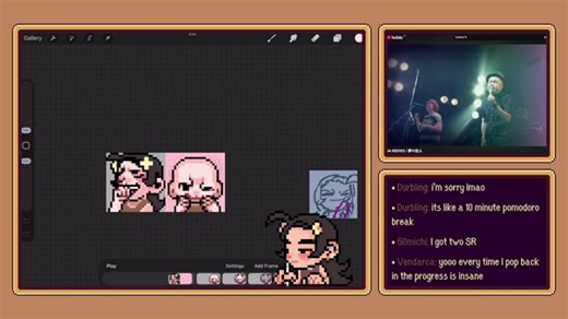 8 hours of quiet pixel emote-making if you hear me speak it's telepathic