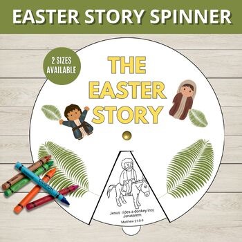 Easter Story Spinner Craft: Engaging Christian Bible Activity for Kids Low Prep