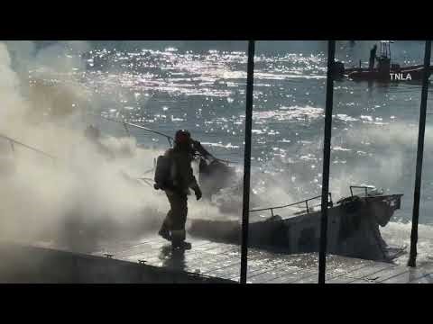 Boat Fire in Channel Islands Harbor