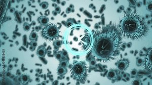 Animation of clock moving over cells floating