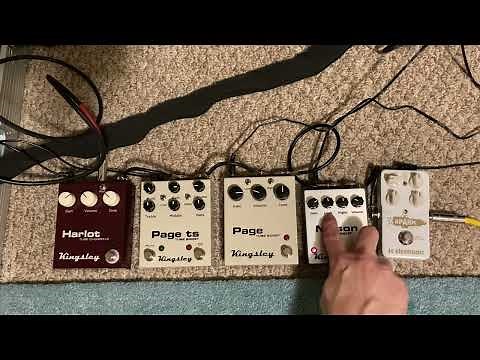Kingsley V2 Page, Page TS, Mason, & V1 Harlot tube overdrive guitar effects pedal comparison.