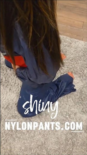 Adidas nylon pants - rainwear women asmr windbreakers - winpants and sauna suit shiny wetlook