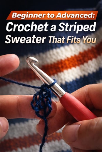 Beginner to advanced: Crochet a striped sweater that fits you