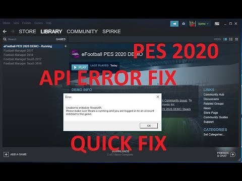 Unable to initialize SteamAPI PES 2020 DEMO Fix