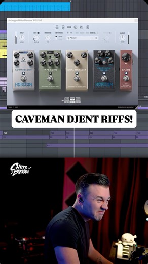 Caveman Djent riffs are my FAVORITE!! 🤩 #djent #abletonlive 🎸: AXURE @studysoundaudio - (Discount code: BEDAN24) 🥁: @ggd.co Modern & Massive 2 🎹: FAITH - Vital Preset Back (🔗 in bio) #periphery #meshuggah #djentcore #midi #getgooddrums @ableton | Chris Bedan