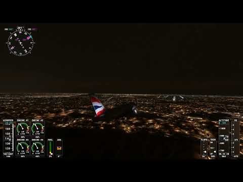 FlybyWire A380 Nighttime Landing Dubai MSFS2020