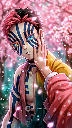 Anime Wallpaper Featuring Akaza from Demon Slayer