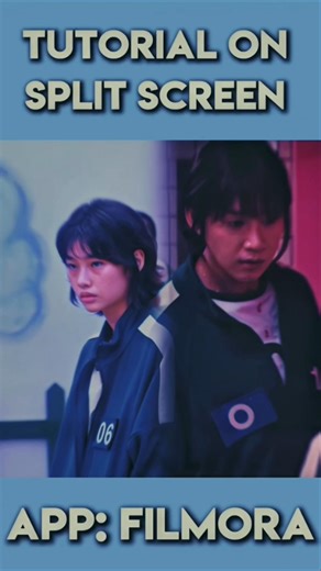 Tutorial on split screen #filmora #filmoraedits #tutorial #splitscreen #squidgame #viraltrend