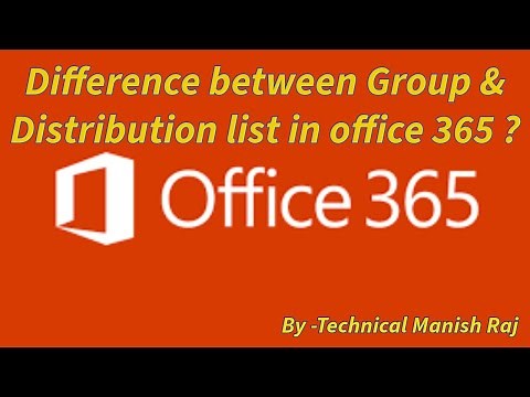 Difference between Group & Distribution list in office 365.