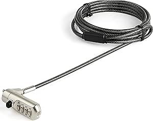 StarTech.com 6.6ft Laptop Cable Lock for Nano Slot Computer/Device, Anti-Theft 4 Digit Combination, Steel Security Cable Lock, TAA