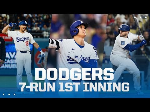 Dodgers MASSIVE 7-run first inning (feat. Shohei and Freddie Freeman homers!) | ドジャースハイライト