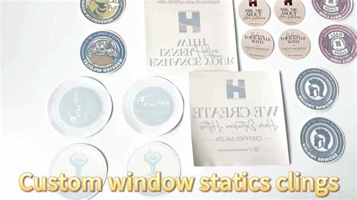 Custom Printing Reusable Removable Die Cut Static Cling Window Decals Custom Transparent Electrostatic Window Stickers
