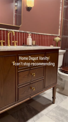 Erica Ashe | Home Design Tips | My #1 Bathroom Vanity Recommendation to my design clients! Comes with marble top (optional backsplash) and dovetail drawers! Plus it's... | Instagram