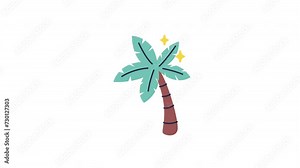 coconut tree animation with looping , 4k resolution, and Alpha Channel Stock Video