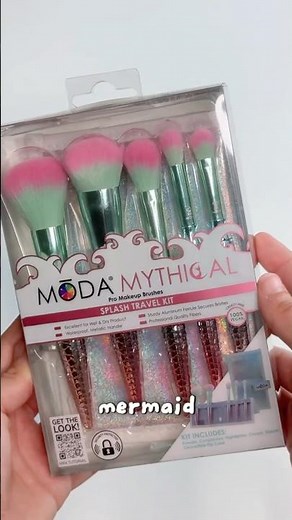 Someone Say Mermaid Makeup?! 🧜‍♀️ | MODA Brush Mythical Kit Unboxing ✨ #makeupshorts #makeupbrushes