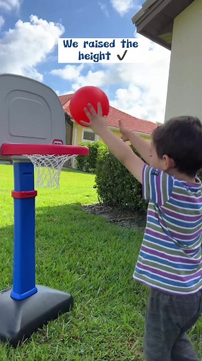 Young Basketball Player's Hoop Dreams Come True with Little Tikes Basketball Set
