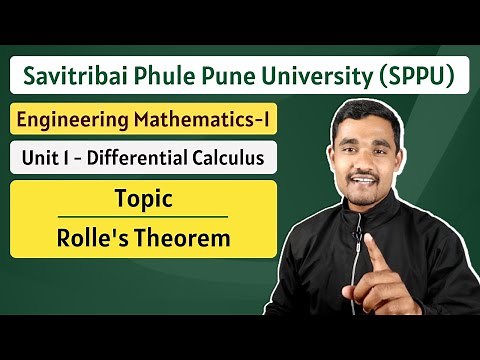 Rolle's Theorem - 01 | Unit -1 | Engineering Mathematics - 1 | SPPU | Pune University
