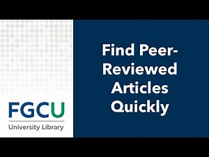 How to Find Peer-Reviewed Articles