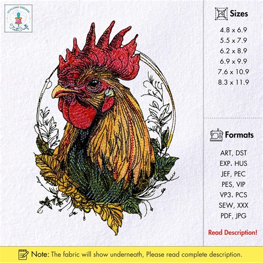 Vintage Rooster Embroidery Design Farm Animal Embroidery Pattern Chicken Machine Embroidery File Farmhouse Embroidery Instant Download - Etsy UK