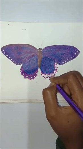 BLUE 💙 BUTTERFLY 🦋 #art #drawing #butterfly