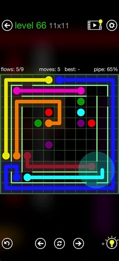 Flow Free - Walls - Courtyard Spin - Level 66 (11x11)