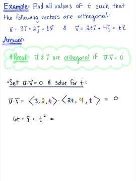 Orthogonal Vectors (Example)