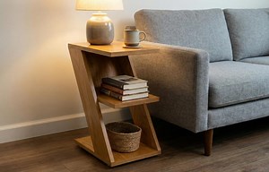 DIY Z-shelf Wood Stand Plans – 3-tier Modern Home Decor Shelf | Easy Build PDF - Etsy