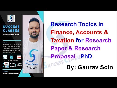 Research Topics in Finance, Accounts & Taxation for Research Paper & Research Proposal | PhD