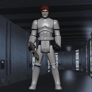 Starwars, Han Solo - Stormtrooper Disguise, retro Style action figure , for 3D printing.