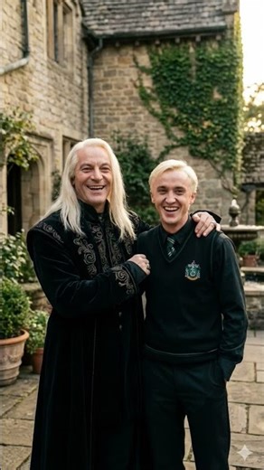Draco hanging out with his father Lucius Malfoy