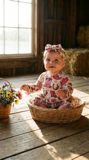 Charming Baby Gown & Headband Set: Perfect for Little Cowgirls!