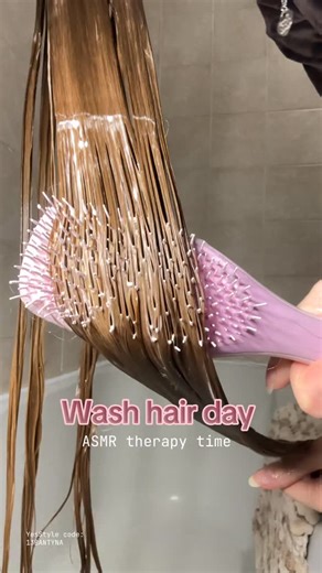 Banty on Instagram: "Wash hair day (ASMR therapy time) 🫧💆‍♀️ Applied the VT PDRN Hair Treatment on wet hair, scrunched gently, brushed softly — pure hair therapy that leaves my long hair shiny and calm ✨ ASMR vibes + hair mask magic 🤍 YesStyle code: 13BANTYNA @yesstyleinfluencers @yesstyle @vtcosmetics_global #haircare #washhairday #asmrhair #ysglowyhabits #yswishlist25"
