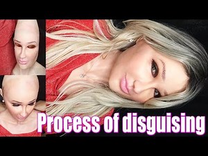 The process of disguising with a realistic female mask