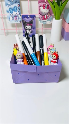 No glue,No problem || Diy Easy paper storage box ideas 💜#diy #craft #foryou #viral #viral #shorts