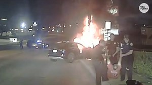 8.8K views · 258 reactions | A man was found unconscious inside a burning car after crashing into a pole. Luckily, responding officers were able to rescue him and he is expected to survive. | USA TODAY | Facebook