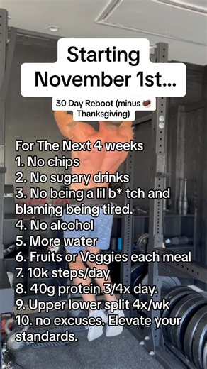 If you want to lose fat and build muscle… You can’t BAIL on November & December and expect to be healthy. In fact, I’d recommend you do the opposite… DIAL down harder on the days of the month that AREN’T holidays so you can enjoy… meals with friends and family more without digging yourself a hole during the back-end of the year. Raise your standards. | Bach Performance