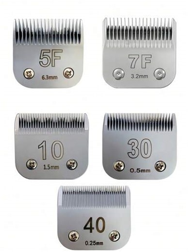 7FC/5FC/10/30/40 Pet Electric Clipper Blade Sizes, Detachable Pet Dog Grooming Scissors With Ceramic Blades, Compatible With Andis, Oster A5, KM10 Series Clippers, Ceramic And Stainless Steel Dog Clipper Blades, Replacement Blades | SHEIN