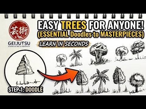 How to Draw Trees Step by Step: From Doodle to Realistic Sketch How to Draw Trees EASY for Beginners