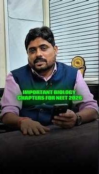 NEET Biology Important Chapters |80% Questions Yahin Se Aate Hai #exam #neet2026 #studymotivation