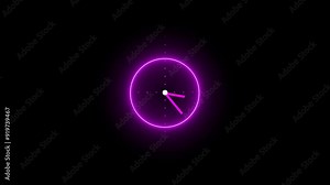 analog glowing clock timer and alarm system second and hours