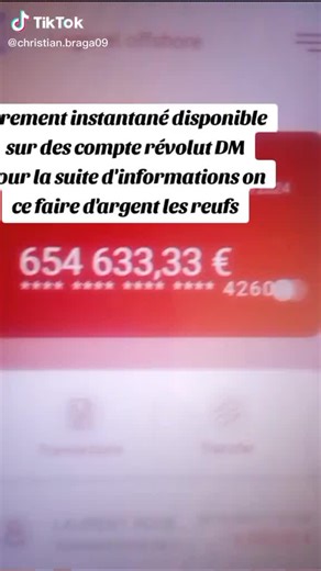 J'effectue un virement de 10000€ sur ton compte si t'as un compte Revolut et autres compte en ligne et on fait un pourcentage de 50/50