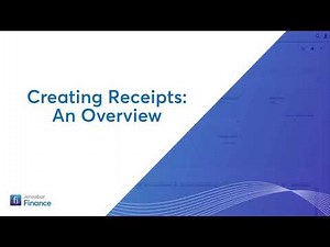 Jenzabar One Web Finance - Create Receipt Overview