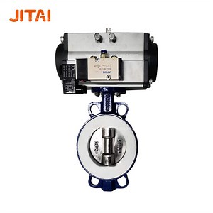 [Hot Item] Pneumatic Actuated Wafer End 4 Inch PTFE Lined Butterfly Control Valve